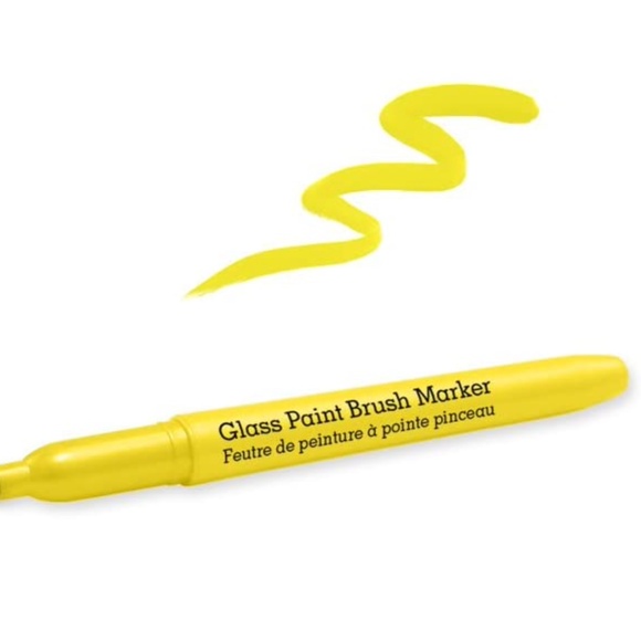 Glass Paint Brush Marker Permanent 15mm Yellow - Picture 2 of 4